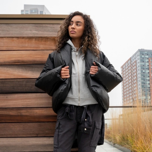 Yeezy Jackets & Blazers - Yeezy Gap engineered by Balenciaga black puffer oversized jacket size XS